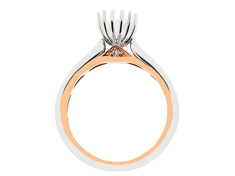 Two-Tone Diamond Engagement Ring in 18K White & Rose Gold