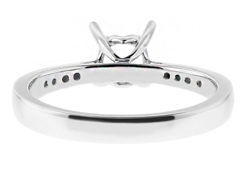 Very Thin Graduating Diamonds, Engagement Ring Semi Mount in 18kt White Gold