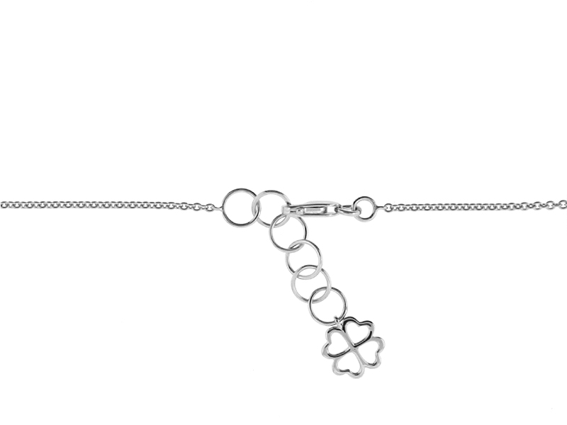 Diamond Y Necklace 18k White Gold - Zig Zag Bubble Cluster Design