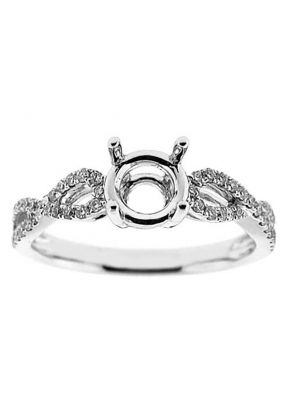 Twist Infinity Design 0.25ct Semi Mount Engagement Ring 18kt White Gold