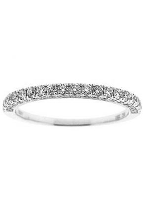 Three Side Band with Micro-Prong Set Round Diamonds in 18k White Gold