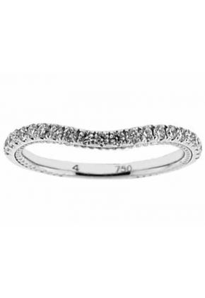 Curved Micro-Prong Set Band with Round Diamonds in 18k White Gold