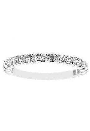 Single Row Micro-Prong Set Band with Round Diamonds in 18k White Gold