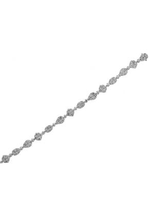 Multi Shaped Diamond Tennis Bracelet in 18K White Gold