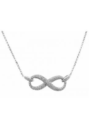 Diamond Infinity Necklace in 18K White Gold