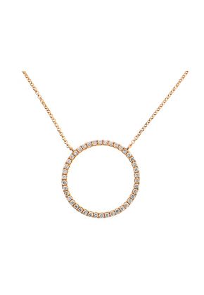 Circle of Life Necklace with Prong Set Diamonds in 18k Yellow Gold
