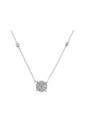Diamond Necklace in 18K White Gold with Diamonds on the Chain