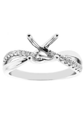 Twist Shank 0.17ct Diamond Engagement Ring in 18K White Gold