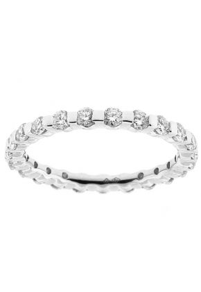 Single Row Channel Set Eternity Band with Diamonds in 18k White Gold