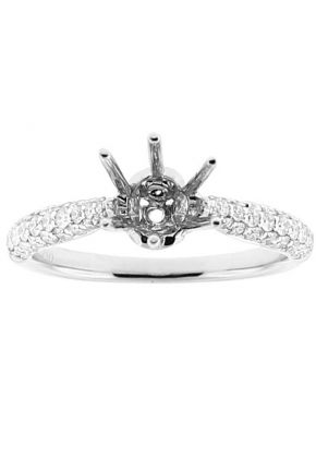 Semi Mount Engagement Ring with Micro Pav?? and Channel Set Diamonds in 18k White Gold