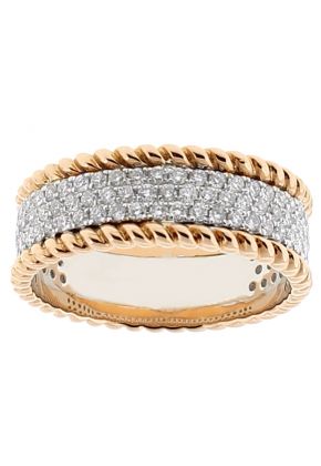 Two Tone Rope Design Eternity Band with Micro Pav?? Set Diamonds in 18k White and Rose Gold