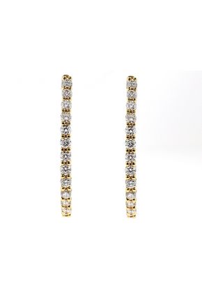 Hoop Earrings with Diamonds in 18kt Rose Gold