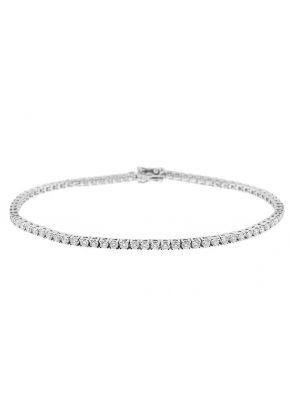 Ladies Tennis Bracelet with Diamonds in 18kt White Gold