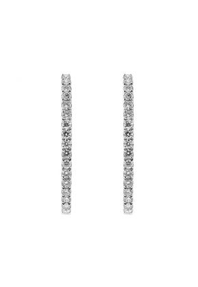 Inside Out Hoop Earrings with Diamonds in 18kt White Gold