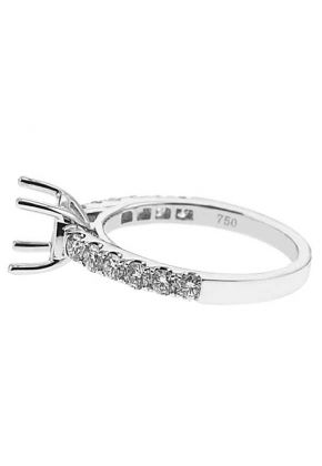 Single Row Micro Prong Set 0.63ct Diamond Semi Mount Engagement Ring