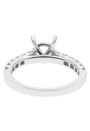Single Row Micro Prong Set 0.63ct Diamond Semi Mount Engagement Ring