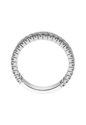 Double Row Band with Round Diamonds Set in 18k White Gold