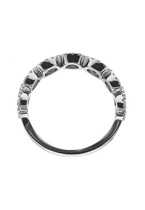 7 Stone Band with Round Diamonds Surrounded by Diamond Halos in 18k White Gold