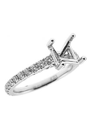 Single Row Micro Prong Set with Filigree and Hidden Diamond 0.80ct Diamond Semi Mount Engagement Ring