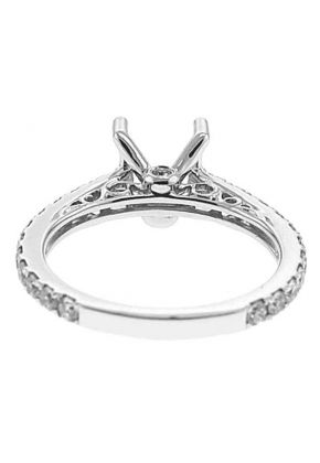 Single Row Micro Prong Set with Filigree and Hidden Diamond 0.80ct Diamond Semi Mount Engagement Ring