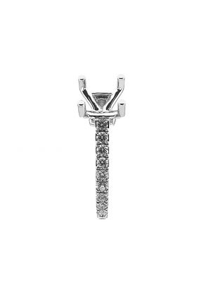 Single Row Micro Prong Set with Filigree and Hidden Diamond 0.80ct Diamond Semi Mount Engagement Ring