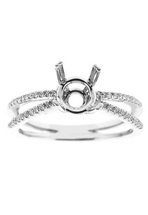 Split Shank Thin Diamond Engagement Ring Semi Mount