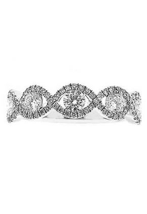Channel Set Twist Band with Round Diamonds in 18k White Gold