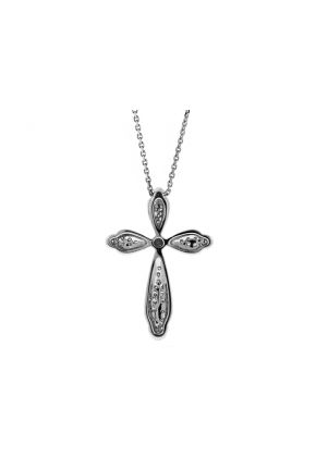 Diamond Cross in 18kt White Gold 0.19 TCW