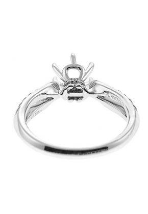 Semi-Mount Engagement Ring with Micro-Pav?? Set Round Diamonds in 18k White Gold