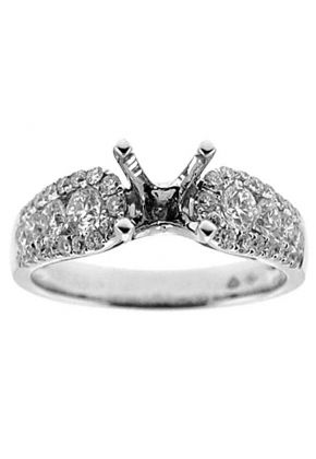 Semi-Mount Engagement Ring with Channel and Micro-Pav?? Set Diamonds in 18k White Gold