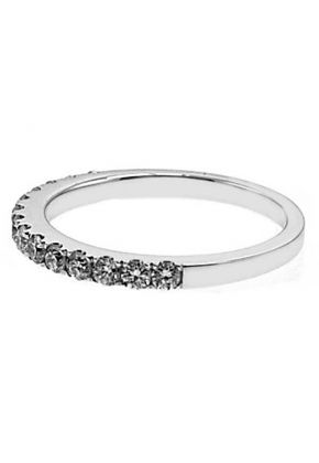 Single Row Micro-Prong Set Band with Round Diamonds in 18k White Gold