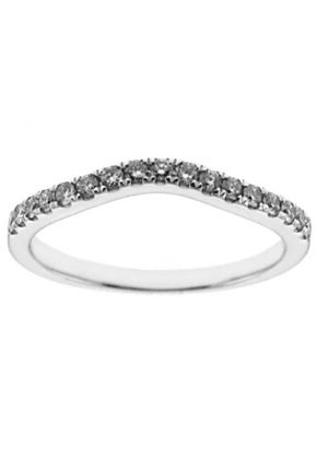V Curve Micro-Prong Set Band with Round Diamonds in 18k White Gold