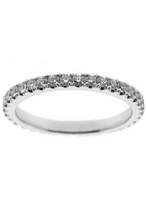 Eternity Band with Micro-Prong Set Round Diamonds in 18k White Gold
