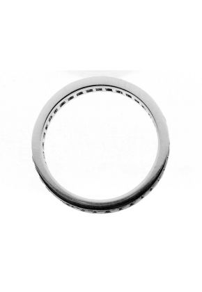 Single Row Band with Round Black Diamonds Set in 18k White Gold