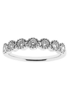 7 Stone Band with Round Diamonds Surrounded by Prongs in 18K White Gold