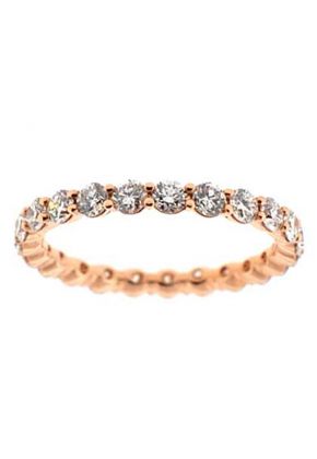 Eternity Band with Prong Set Round Diamonds in 18k Rose Gold
