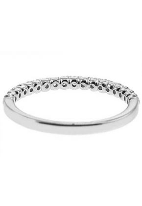 U Prong Single Row Band with Round Diamonds Set in 18k White Gold