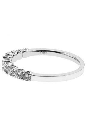 Single Row Prong Set Band with Round Diamonds in 18k White Gold