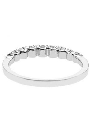 Single Row Prong Set Band with Round Diamonds in 18k White Gold