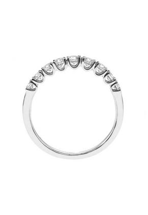 Single Row Prong Set Band with Round Diamonds in 18k White Gold