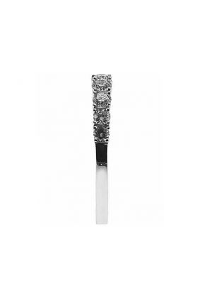 Single Row Prong Set Band with Round Diamonds in 18k White Gold
