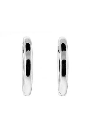 Hoop Earrings with Prong-Set Diamonds in 18k White Gold