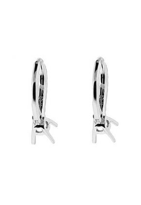 Semi-Mount Lever-Back Hoop Earrings with Diamonds Set in 18k White Gold