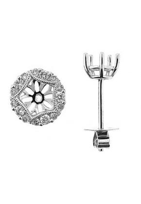 Diamond Halo Stud Jacket 18kt White Gold