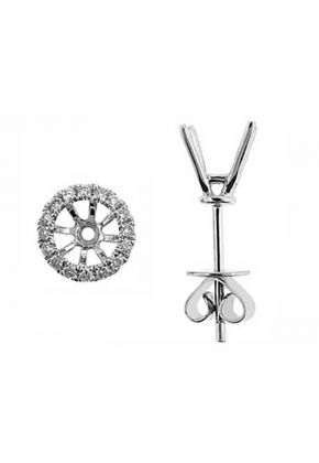 Diamond Halo Stud Earring Jacket 18kt White Gold