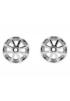 Diamond Halo Stud Earring Jacket 18kt White Gold
