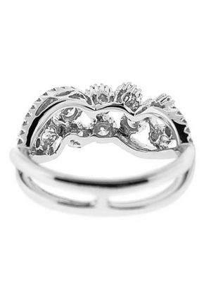 Ladies Twist Shank Right Hand Fashion Ring with Diamonds Set in 18K White Gold