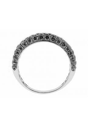 Pav?? Set Band with Round Diamonds in 18k White Gold