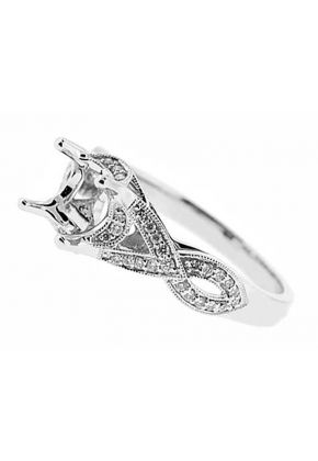 Vintage Miligrained Design 0.21ct Semi Mount Engagement Ring 18kt White Gold