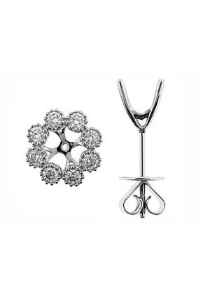 Diamond Halo Miligrain Stud Earring Jacket 18kt White Gold